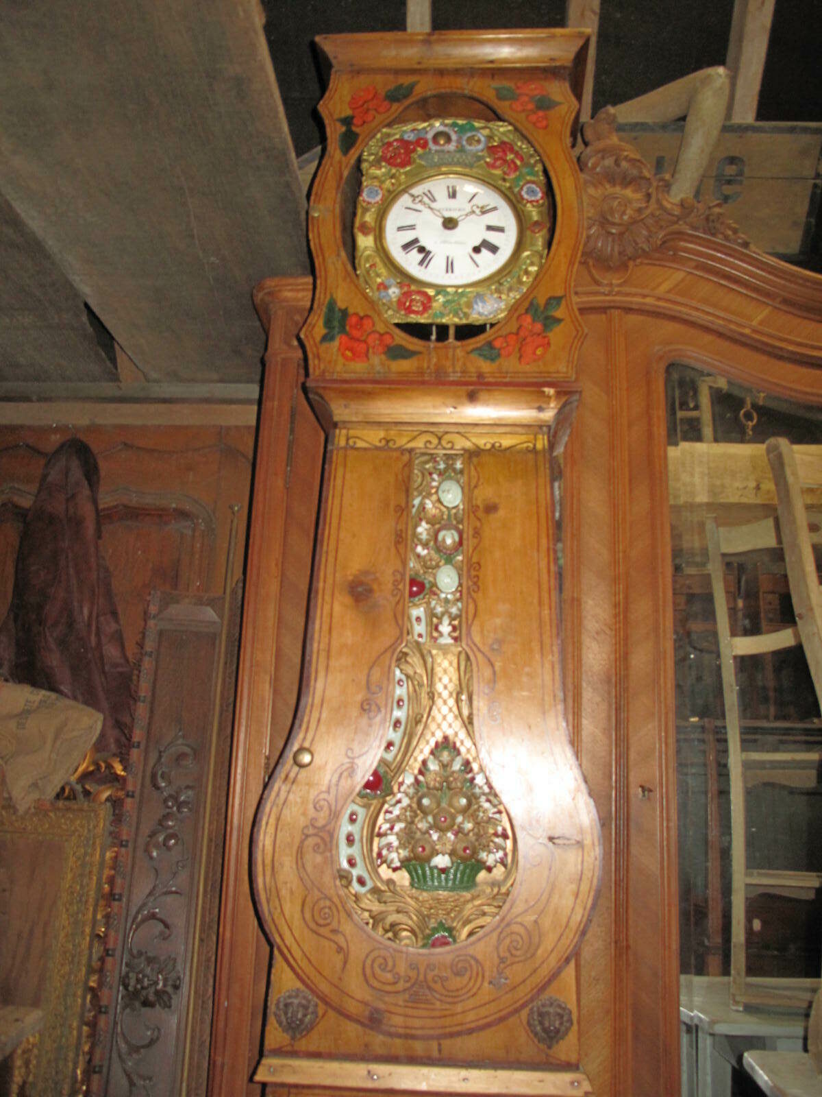 19th century hand painted comtoise clock french country antiques