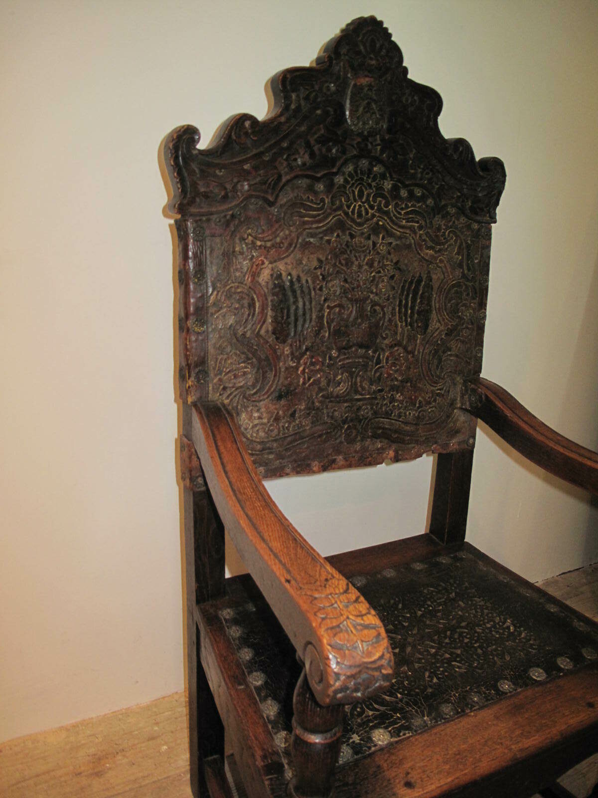Antique Spanish Leather Chair French Country Antiques