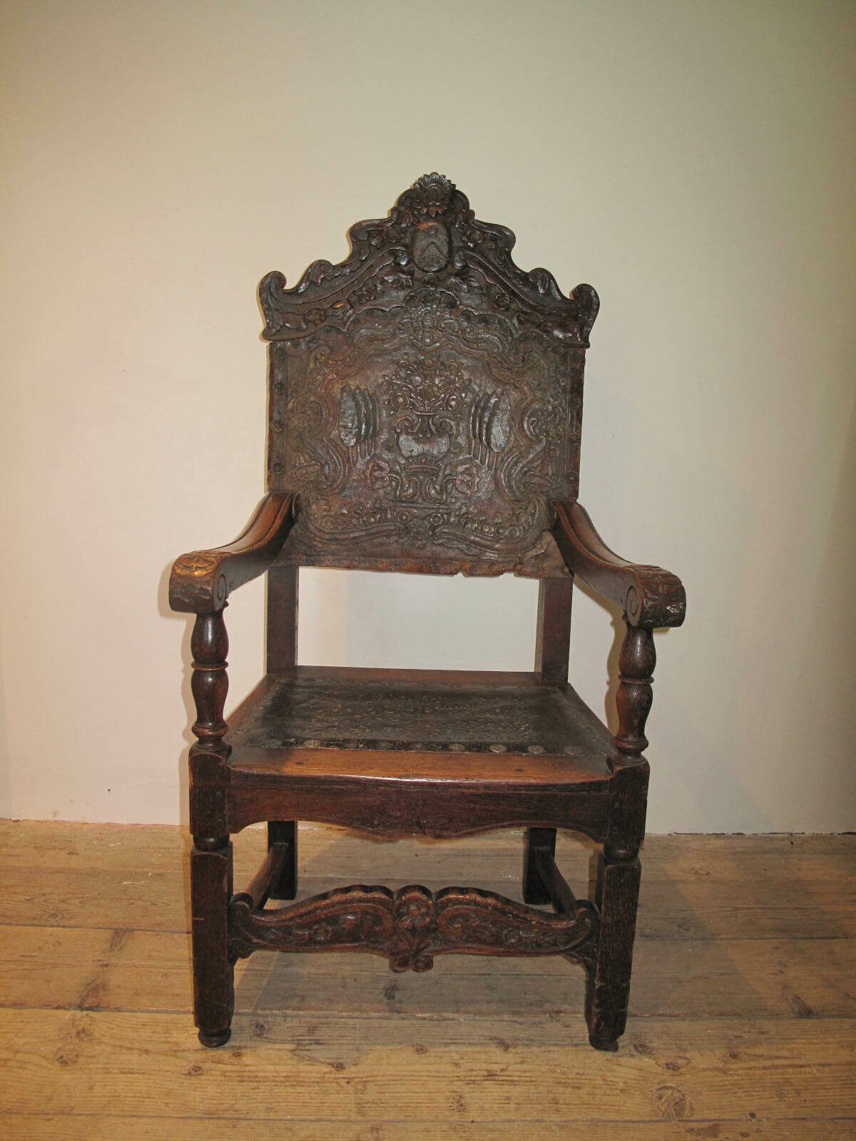 Antique Spanish Leather Chair French Country Antiques
