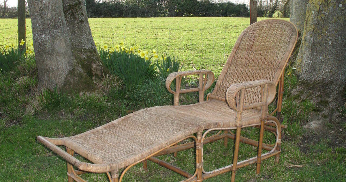 Folding Cane Recliner French Country Antiques
