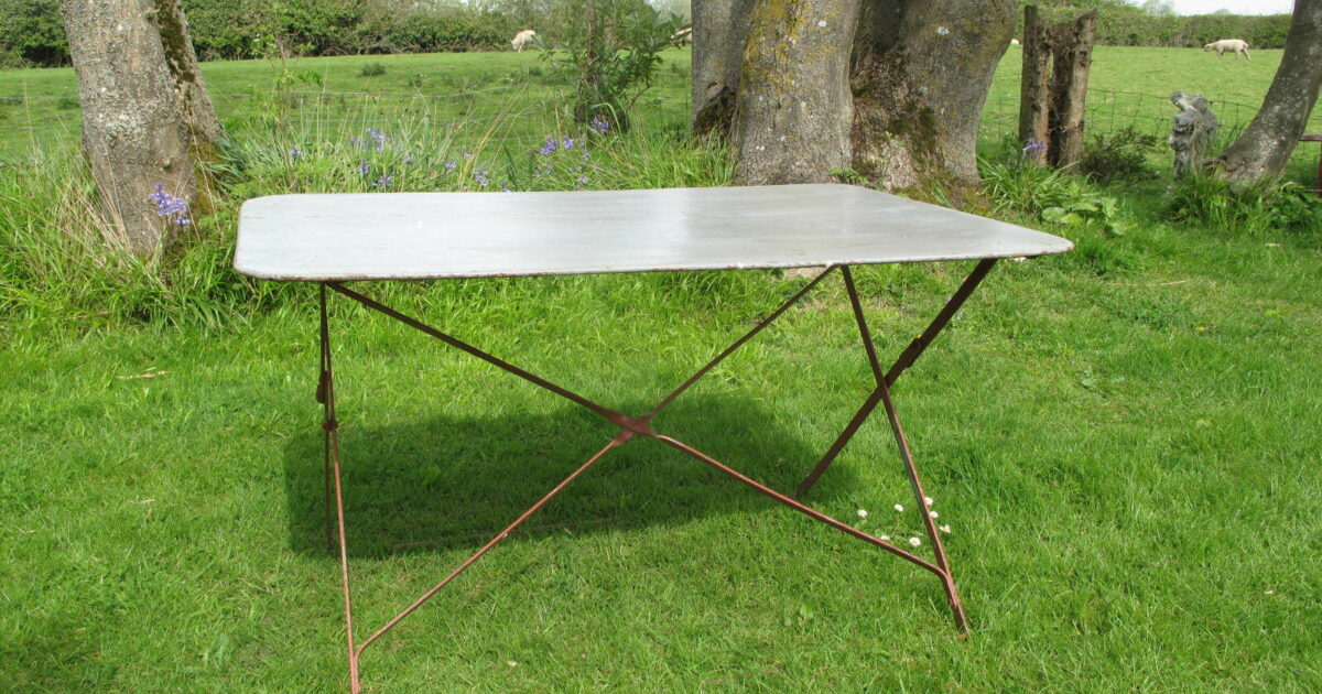 Large Folding Garden Table French Country Antiques